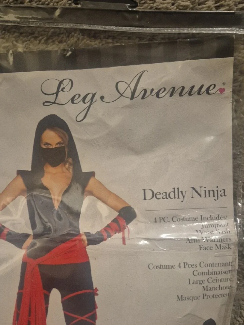 Leg Avenue Black and Red Ninja Costume Set - Picture 3 of 5
